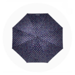 PARAPLUIE ISOTONER 09397 MARINE POIS OUVERT VUE LATÉRALE