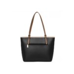GRAND SAC CABAS ÉPAULE SMOOTH NOIR NUDE VISON VUE DE FACE
