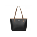 GRAND SAC CABAS ÉPAULE SMOOTH NOIR NUDE VISON VUE DE FACE
