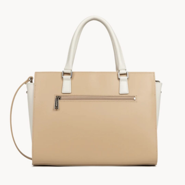 GRAND SAC CABAS MAIN SMOOTH LANCASTER 437-04 BEIGE ÉCRU VUE DE DOS