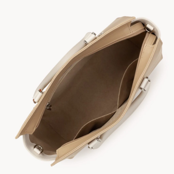 GRAND SAC CABAS MAIN SMOOTH LANCASTER 437-04 BEIGE ÉCRU VUE INTÉRIEURE