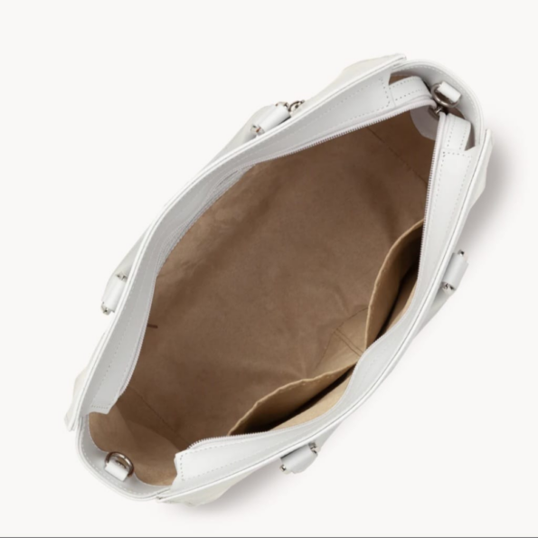 GRAND SAC CABAS MAIN SMOOTH LANCASTER 437-04 GRIS CLAIR VUE INTÉRIEURE
