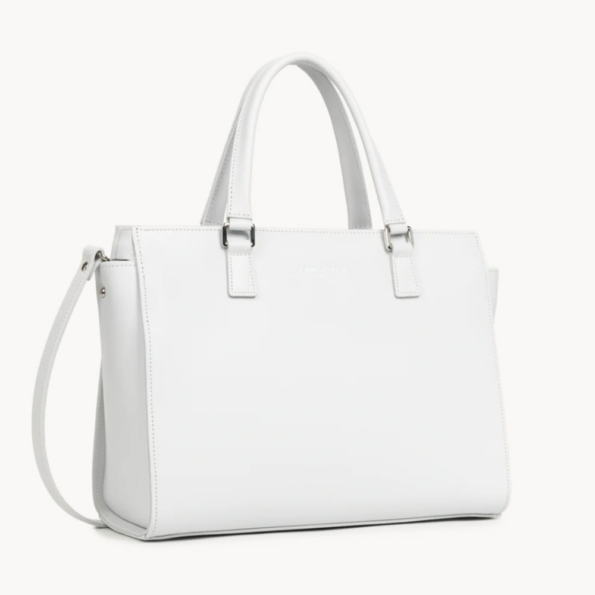 GRAND SAC CABAS MAIN SMOOTH LANCASTER 437-04 GRIS CLAIR VUE LATÉRALE