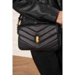 SAC TROTTEUR SOFT MATELASSÉ LANCASTER NOIR VUE EN SITUATION 2