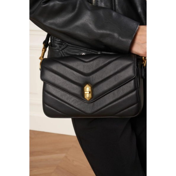 SAC TROTTEUR SOFT MATELASSÉ LANCASTER NOIR VUE EN SITUATION
