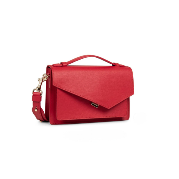 SAC TROTTEUR ZOÉ LANCASTER GRAINÉ ROUGE VUE LATÉRAL
