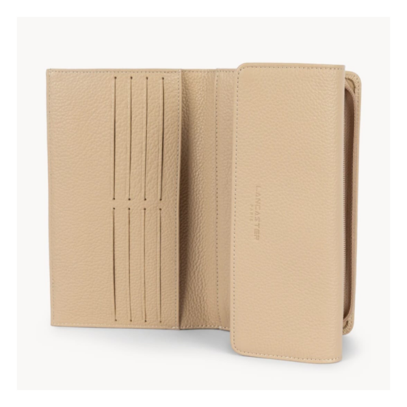 170-22 COMPAGNON DOS-À-DOS FOULONNÉ PM LANCASTER VUE INTÉRIEURE BEIGE FONCÉ