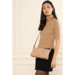 480-055 SAC BAGUETTE PARIS PAD LANCASTER BEIGE FONCÉ VUE DE FACE