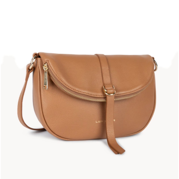 SAC BANDOULIERE DUNE GAIA LANCASTER 529-102 CAMEL VUE LATÉRALE