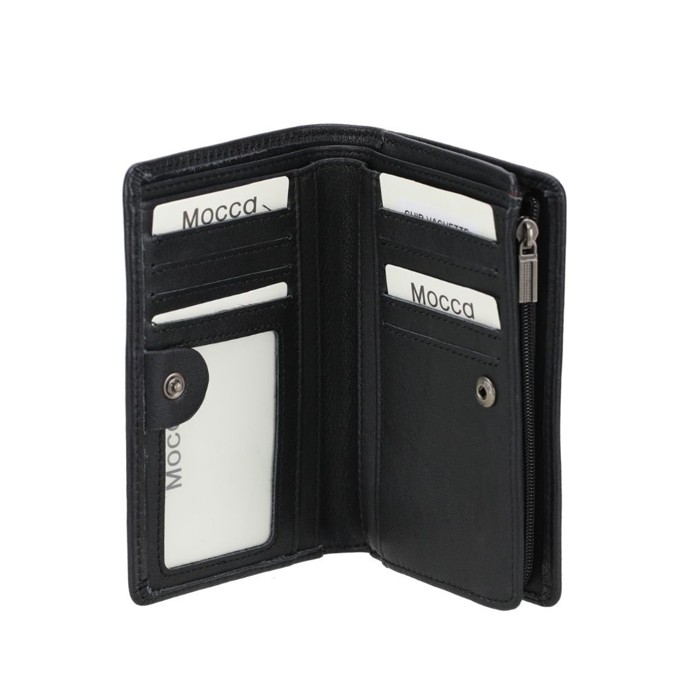 MOCCA PETIT PORTEFEUILLE BELLA CUIR M176-155 NOIR VUE INTÉRIEURE MOCCA PETIT PORTEFEUILLE BELLA CUIR M176-155 NOIR VUE INTÉRIEURE