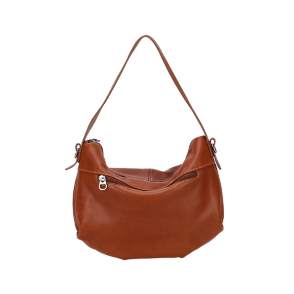 MOCCA SAC ÉPAULE BELLA CUIR M176-02 COGNAC VUE DE DOS