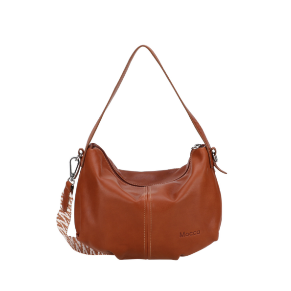 MOCCA SAC ÉPAULE BELLA CUIR M176-02 COGNAC VUE DE FACE