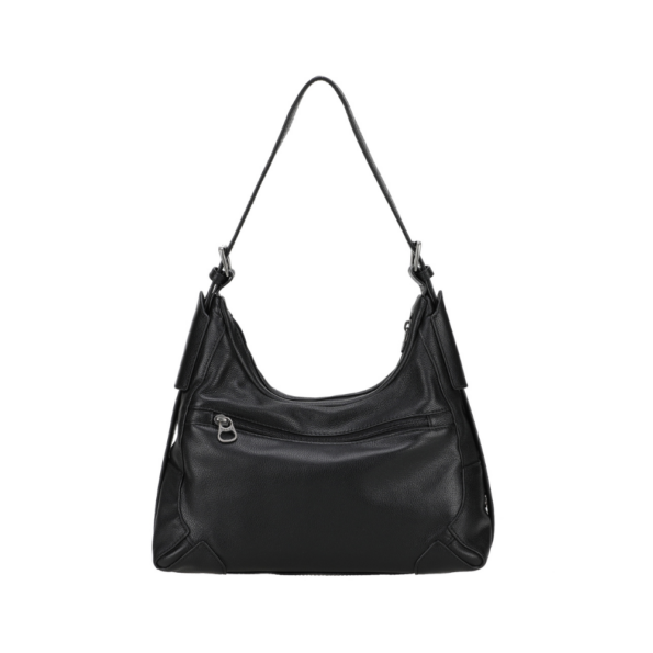 MOCCA SAC ÉPAULE CUIR M172-03 NOIR VUE DE DOS
