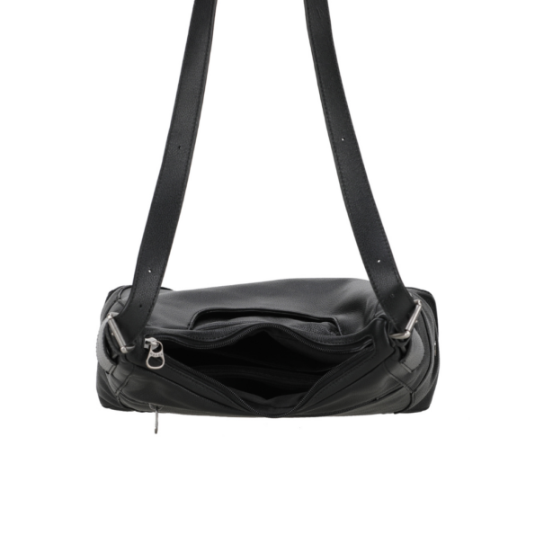 MOCCA SAC ÉPAULE CUIR M172-03 NOIR VUE INTÉRIEURE
