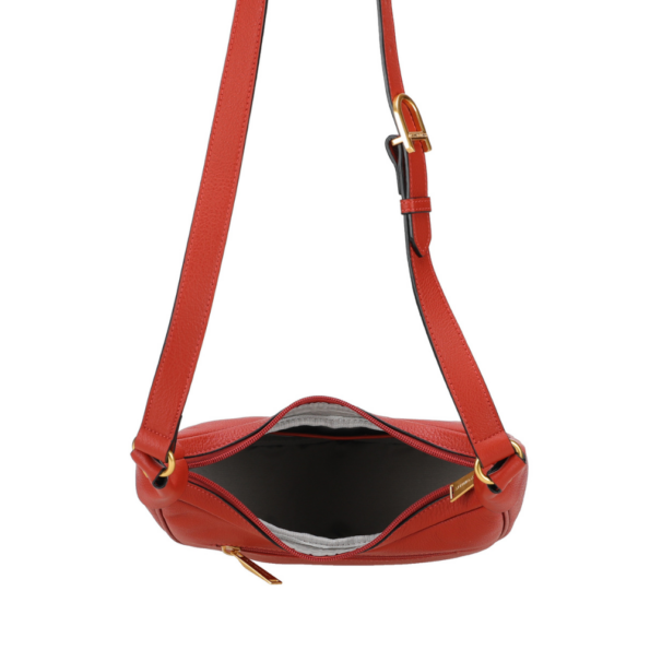 SAC BANDOULIERE CAMILLE CUIR A203-06 ROUGE VUE INTÉRIEURE