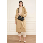 SAC BANDOULIERE TOP DOUBLE LANCASTER 470-62 NOIR IN NUDE VUE EN SITUATION