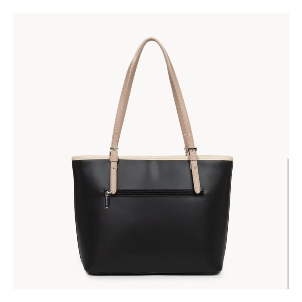 SAC CABAS ÉPAULE SMOOTH 437-07 LANCASTER NOIR NUDE CLAIR NUDE FONCÉ VUE DE DOS SAC CABAS ÉPAULE SMOOTH 437-07 LANCASTER NOIR NUDE CLAIR NUDE FONCÉ VUE DE DOS