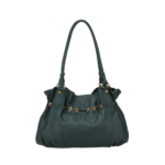 SAC ÉPAULE L CAMILLE CUIR VERT VUE DE FACE