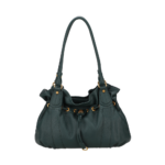 SAC ÉPAULE L CAMILLE CUIR VERT VUE DE FACE