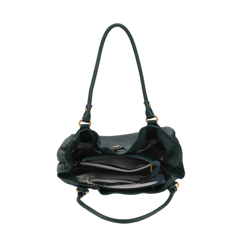 SAC ÉPAULE L CAMILLE CUIR VERT VUE INTÉRIEURE SAC ÉPAULE L CAMILLE CUIR VERT VUE INTÉRIEURE