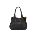 SAC ÉPAULE M CAMILLE CUIR A203-07 NOIR VUE DE FACE