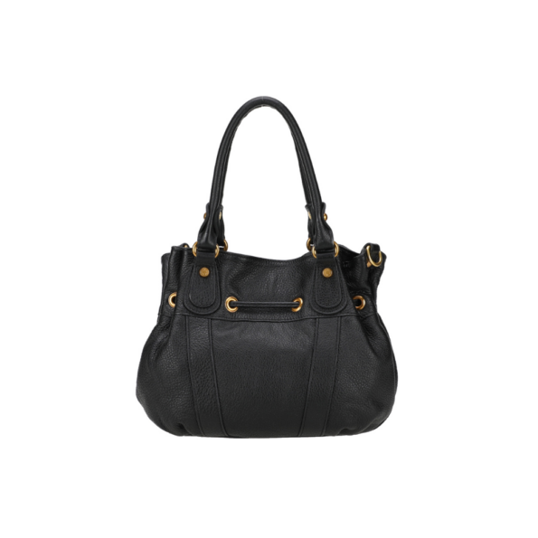 SAC ÉPAULE M CAMILLE CUIR A203-07 NOIR VUE DE DOS