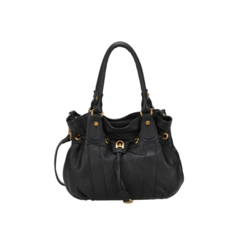 SAC ÉPAULE M CAMILLE CUIR A203-07 NOIR VUE DE FACE