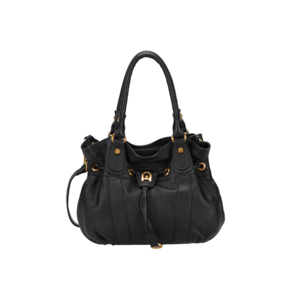 SAC ÉPAULE M CAMILLE CUIR A203-07 NOIR VUE DE FACE