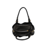 SAC ÉPAULE M CAMILLE CUIR A203-07 NOIR VUE DE FACE