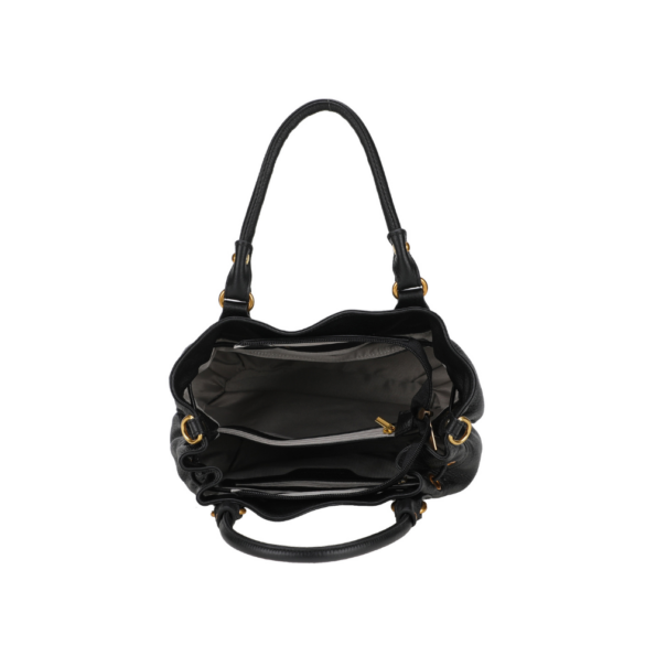SAC ÉPAULE M CAMILLE CUIR A203-07 NOIR VUE INTÉRIEURE