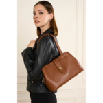 SAC FOURRE-TOUT M TOP DOUBLE LANCASTER 470-68 CAMEL IN ORANGE VUE DE FACE
