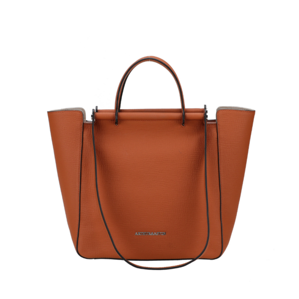 SAC SHOPPING CELESTE CUIR A182-01 COGNAC VUE DE FACE