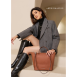 SAC SHOPPING CELESTE CUIR A182-01 COGNAC VUE DE FACE