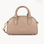 PETIT SAC À MAIN BOWLING DONNA BOW LANCASTER 531-065 BEIGE FONCÉ VUE DE FACE
