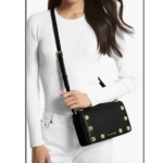 SAC BANDOULIÈRE HOLLY MEDIUM MICHAEL KORS 32R3G3HC6V BLACK VUE DE FACE