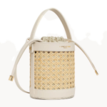 PETIT SAC SEAU CANNAGE ROTIN 480-110 LANCASTER ÉCRU VUE DE FACE