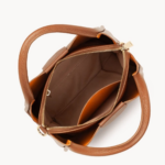 470-83 SAC À MAIN S IDA DOUBLE LANCASTER CAMEL-IN-ORANGE VUE DE FACE