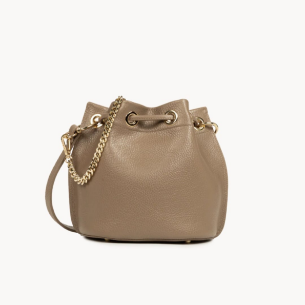 PETIT SAC BOURSE ALBA DOUBLE 470-80 LANCASTER TAUPE IN ORANGE VUE DE DOS