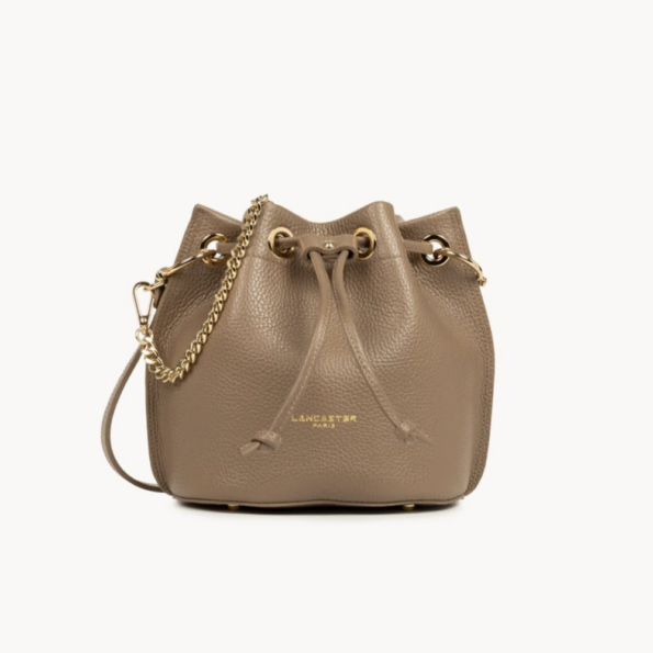 PETIT SAC BOURSE ALBA DOUBLE 470-80 LANCASTER TAUPE IN ORANGE VUE DE FACE