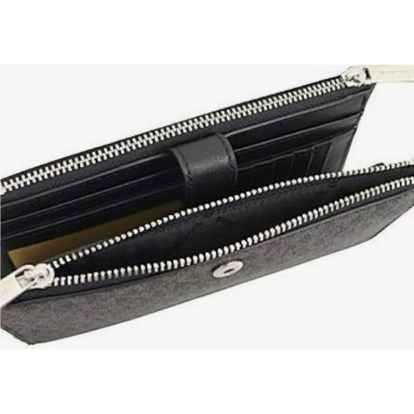 POCHETTE JET SET TRAVEL WALLET DOUBLE ZIP MICHAEL KORS 35F8GTVW0B BLACK VUE DE DESSUS