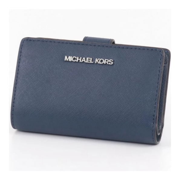 PORTEFEUILLE JET SETTRAVEL SAFFIANO M MICHAEL KORS 35R4STVF6L MARINE VUE DE FACE