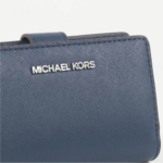 PORTEFEUILLE JET SETTRAVEL SAFFIANO M MICHAEL KORS 35R4STVF6L MARINE VUE DE FACE