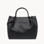 470-20 SAC CABAS FOULONNÉ DOUBLE LANCASTER NOIR IN NUDE VUE DE FACE