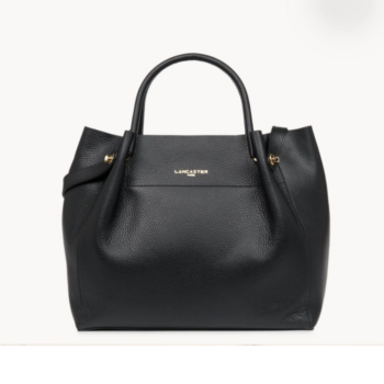 470-20 SAC CABAS FOULONNÉ DOUBLE LANCASTER NOIR IN NUDE VUE DE FACE