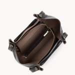 470-20 SAC CABAS FOULONNÉ DOUBLE LANCASTER NOIR IN NUDE VUE DE FACE