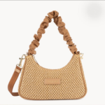 518-043 SAC BAGUETTE ZIPPÉ OSIER LANCASTER NATUREL VUE DE FACE