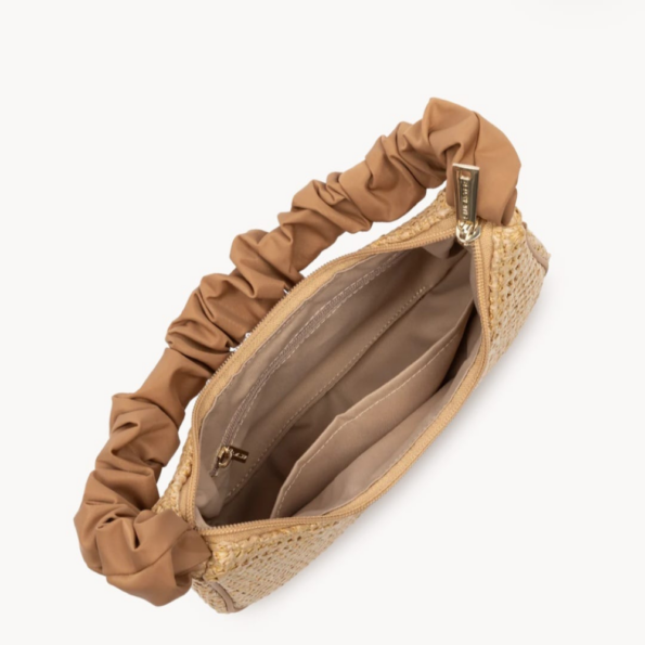 518-043 SAC BAGUETTE ZIPPÉ OSIER LANCASTER NATUREL VUE INTÉRIEURE