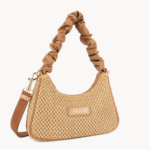518-043 SAC BAGUETTE ZIPPÉ OSIER LANCASTER NATUREL VUE DE FACE
