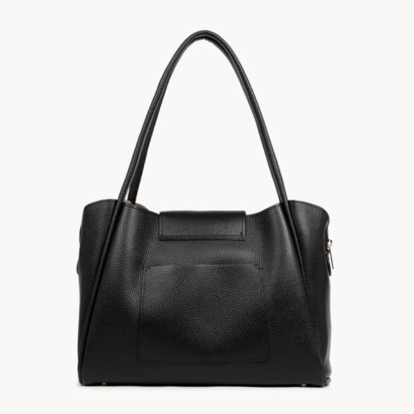 SAC CABAS ÉPAULE IDA DOUBLE NOIR-IN-NUDE 470-85 LANCASTER VUE DE DOS