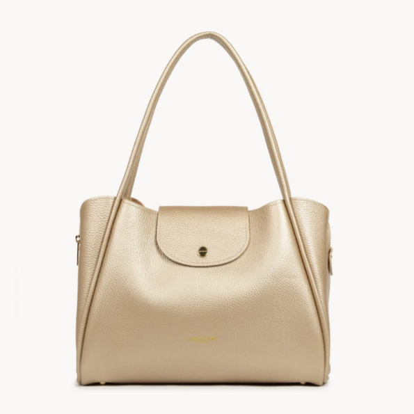 SAC CABAS ÉPAULE IDA DOUBLE CHAMPAGNE-IN-NUDE 470-85 LANCASTER VUE DE FACE